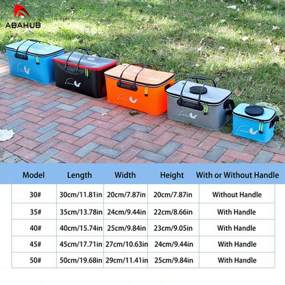 ABAHUB EVA Foldable Thickened Fishing Box, Multi-Functional Handheld Fishing Gear Storage And Fish Bucket.