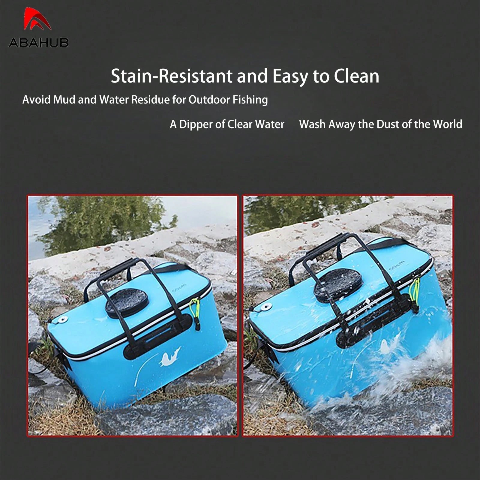 ABAHUB EVA Foldable Thickened Fishing Box, Multi-Functional Handheld Fishing Gear Storage And Fish Bucket.