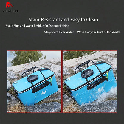 ABAHUB EVA Foldable Thickened Fishing Box, Multi-Functional Handheld Fishing Gear Storage And Fish Bucket.