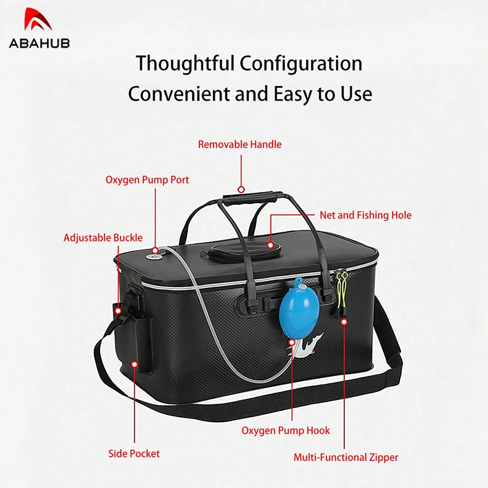 ABAHUB EVA Foldable Thickened Fishing Box, Multi-Functional Handheld Fishing Gear Storage And Fish Bucket.