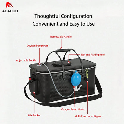 ABAHUB EVA Foldable Thickened Fishing Box, Multi-Functional Handheld Fishing Gear Storage And Fish Bucket.