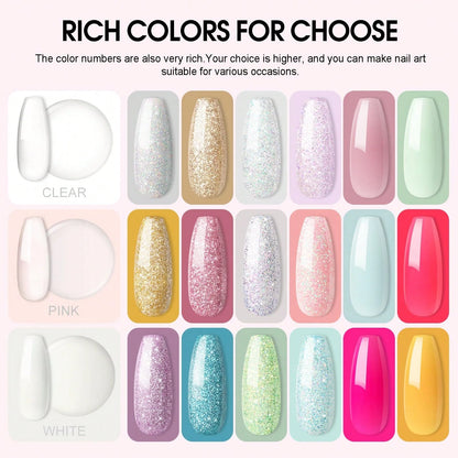 Acrylic Nail Kit For Beginners With Everything Nails Kit Acrylic Set With Drill And U V Light Professional Glitter Powder Decorations Rhinstones DIY Gifts For Women