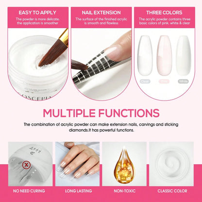 Acrylic Nail Kit For Beginners With Everything Nails Kit Acrylic Set With Drill And U V Light Professional Glitter Powder Decorations Rhinstones DIY Gifts For Women