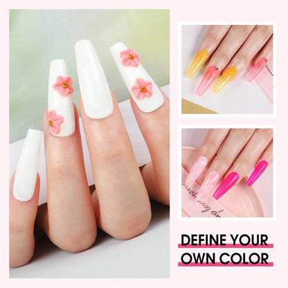 Acrylic Nail Kit For Beginners With Everything Nails Kit Acrylic Set With Drill And U V Light Professional Glitter Powder Decorations Rhinstones DIY Gifts For Women