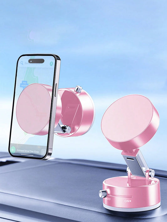 Adjustable Magnetic Suction Cup Upgraded Vacuum Magnetic Automobile Phone Cradles Car Phone Holder With 360° Rotation & Foldable Design Strong Magnetic Absorption Compatible With IPhone Desktop Stand