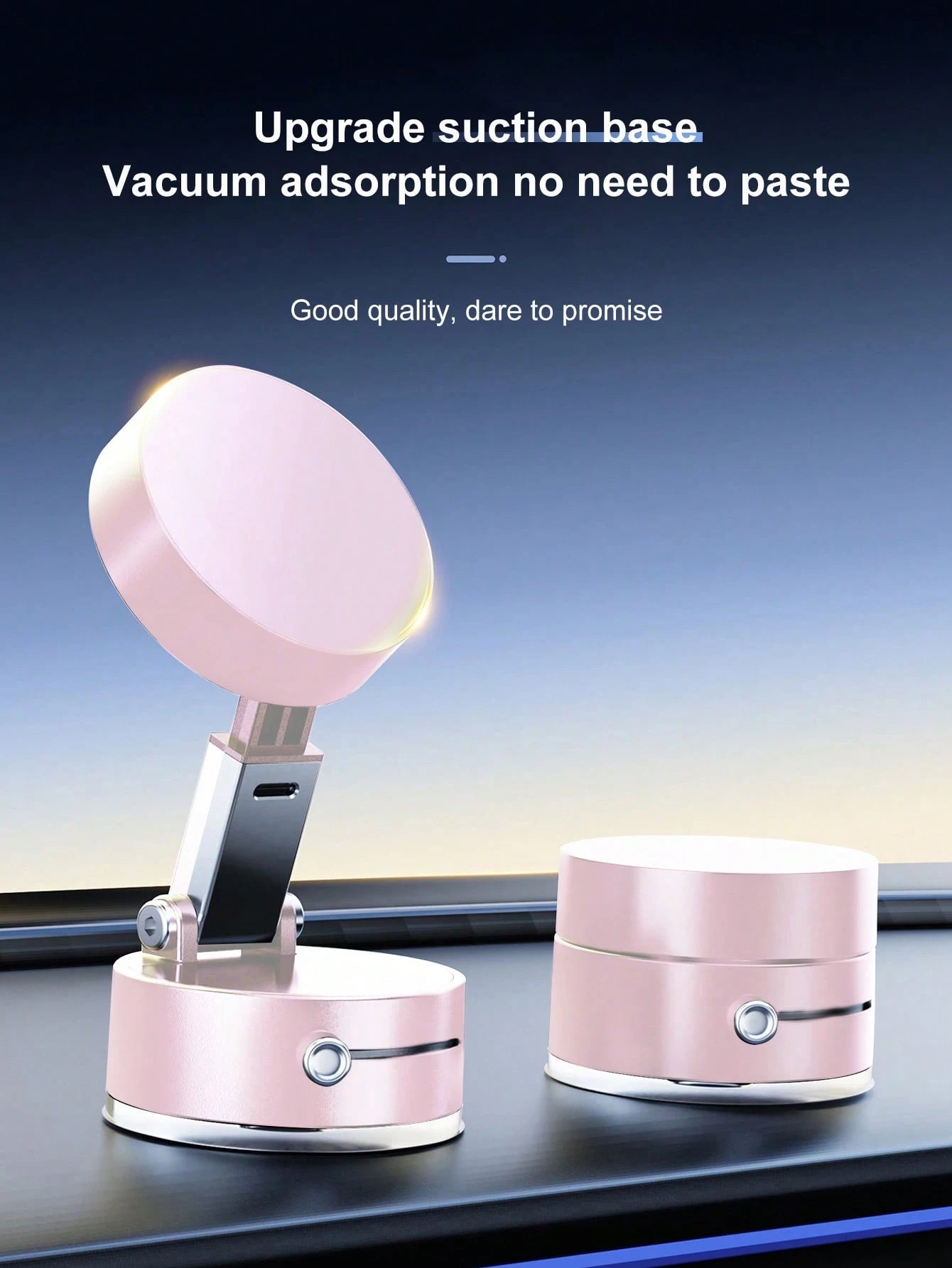 Adjustable Magnetic Suction Cup Upgraded Vacuum Magnetic Automobile Phone Cradles Car Phone Holder With 360° Rotation & Foldable Design Strong Magnetic Absorption Compatible With IPhone Desktop Stand