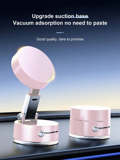 Adjustable Magnetic Suction Cup Upgraded Vacuum Magnetic Automobile Phone Cradles Car Phone Holder With 360° Rotation & Foldable Design Strong Magnetic Absorption Compatible With IPhone Desktop Stand