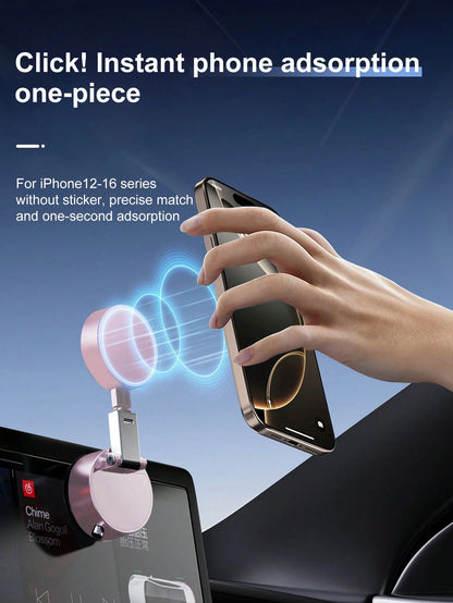 Adjustable Magnetic Suction Cup Upgraded Vacuum Magnetic Automobile Phone Cradles Car Phone Holder With 360° Rotation & Foldable Design Strong Magnetic Absorption Compatible With IPhone Desktop Stand