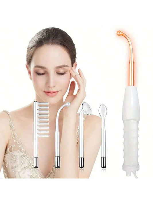 Aedwdpe 4-In-1 Facial Massage Stick, High Frequency Facial Massager Skincare Set, Portable Home Facial Care Tool