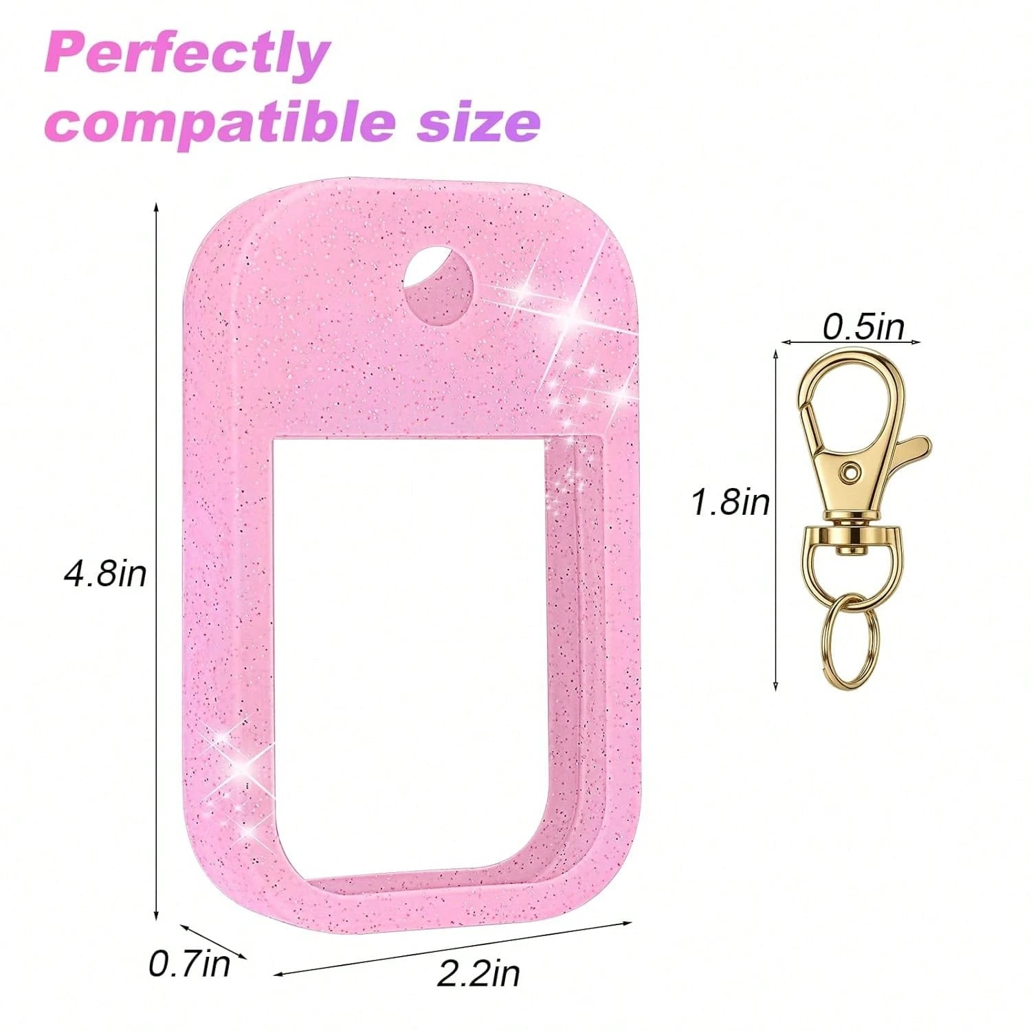 AIERSA Hand Sanitizer Spray Glitter Case Compatible With, Silicone Hand Sanitizer Case Holder With Keychain For Touch Land Mist 1FL. OZ(Glitter Sequin Pink)