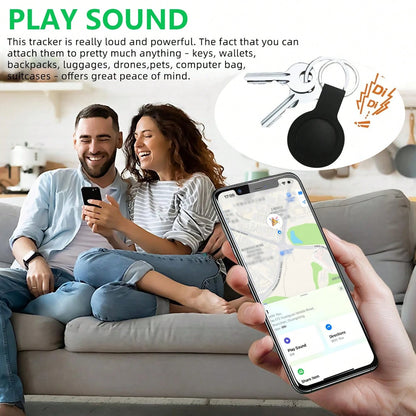 Air Tracker Item Tracking Tag- 1/2/4 Pack, Key Finder Locator, Compatible With Apple Find My (IOS Only), Replaceable Battery, Tracking Tag For Keys, Luggage, Bags, Wallets (Black/White)