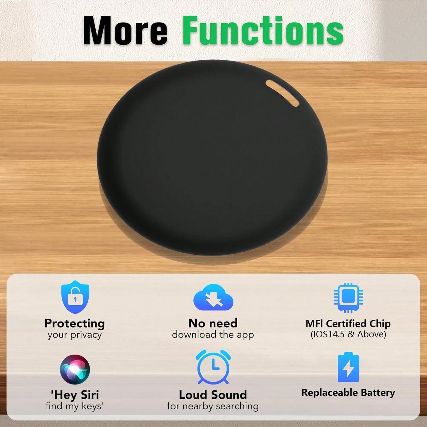 Air Tracker Item Tracking Tag- 1/2/4 Pack, Key Finder Locator, Compatible With Apple Find My (IOS Only), Replaceable Battery, Tracking Tag For Keys, Luggage, Bags, Wallets (Black/White)