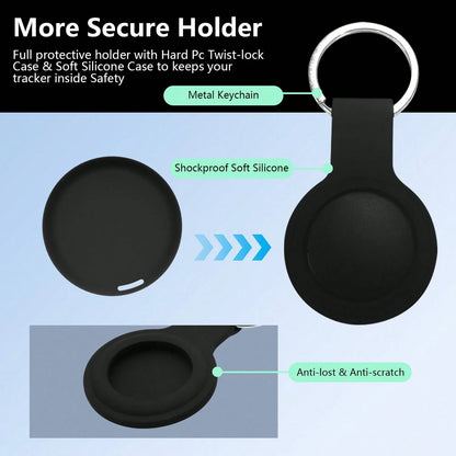 Air Tracker Item Tracking Tag- 1/2/4 Pack, Key Finder Locator, Compatible With Apple Find My (IOS Only), Replaceable Battery, Tracking Tag For Keys, Luggage, Bags, Wallets (Black/White)
