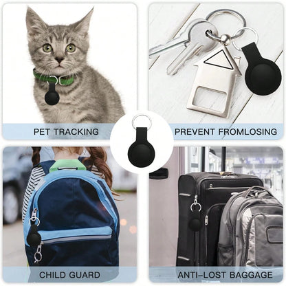 Air Tracker Item Tracking Tag- 1/2/4 Pack, Key Finder Locator, Compatible With Apple Find My (IOS Only), Replaceable Battery, Tracking Tag For Keys, Luggage, Bags, Wallets (Black/White)