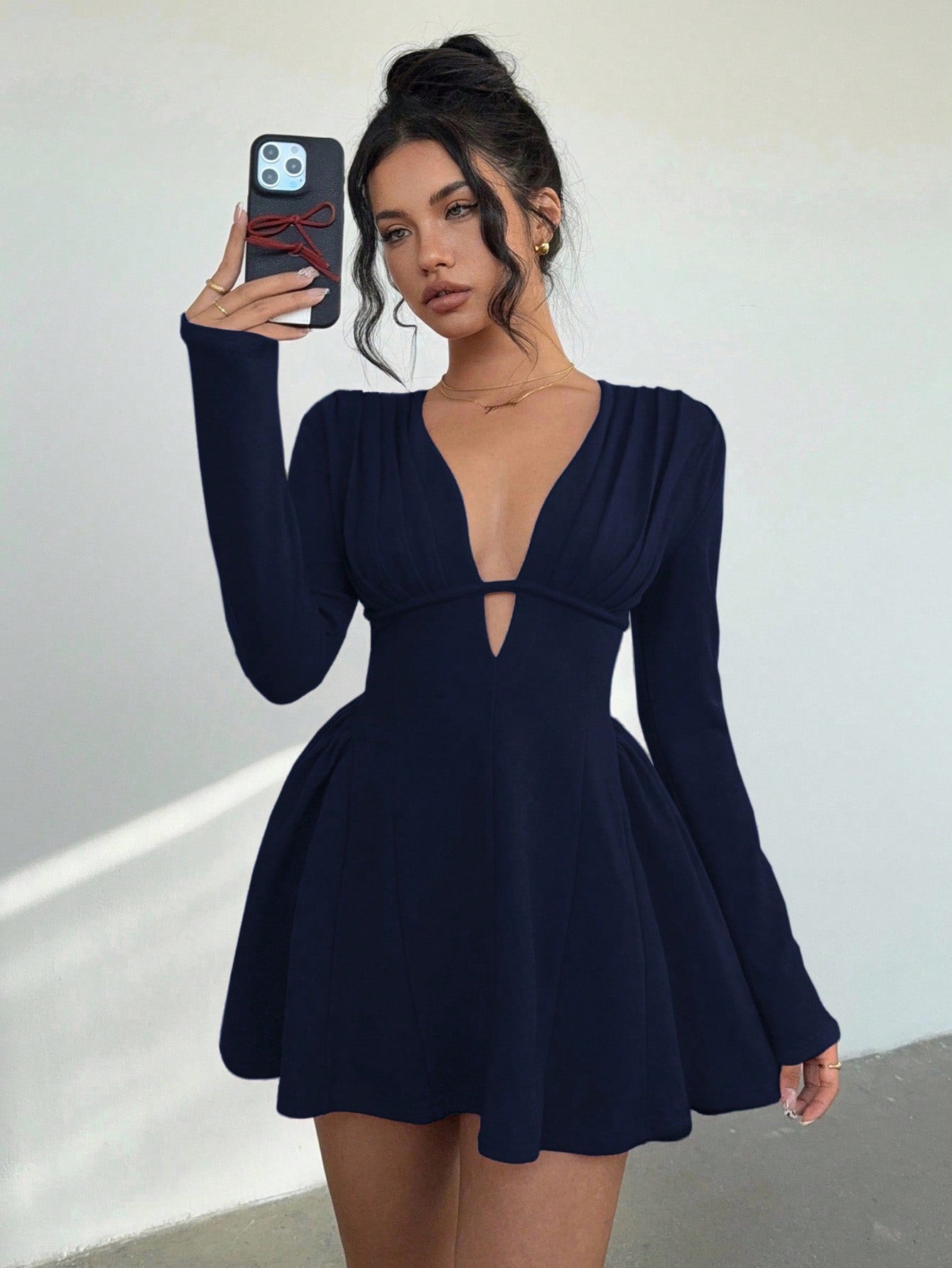 Aloruh Women's Sexy Solid Deep V-Neck Mini Dress,Summer Dresses
Spring Clothes