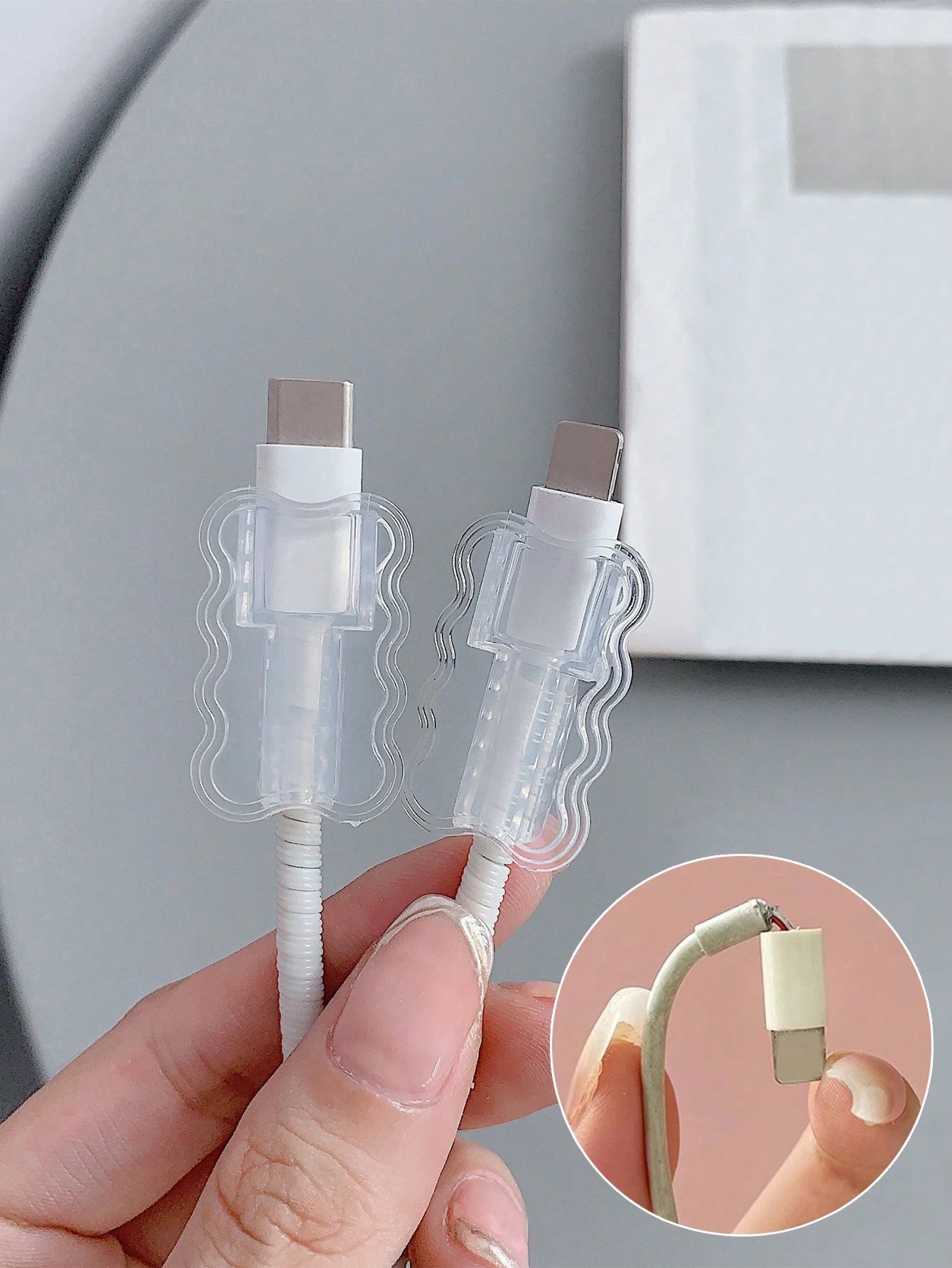Anti-Break And Anti-Open Glue Transparent Data Cable Protector Charger Protector