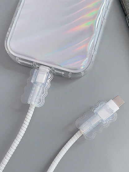 Anti-Break And Anti-Open Glue Transparent Data Cable Protector Charger Protector