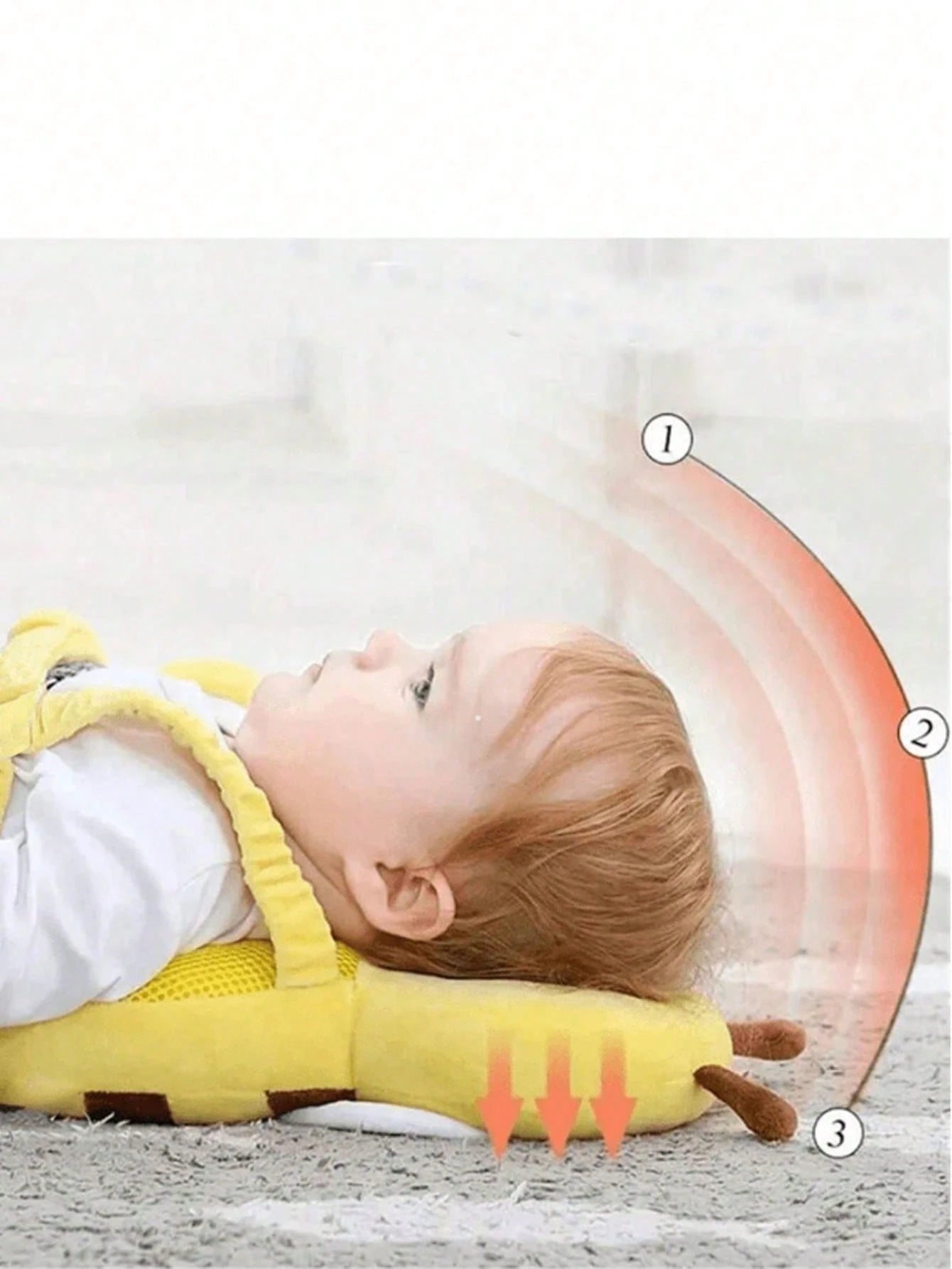 Anti-Fall Baby Head Protection Pad (Backpack Style)- "Little Bee" Baby Head Pillow; Equipped With Adjustable Shoulder Straps, Provides Head Protection.