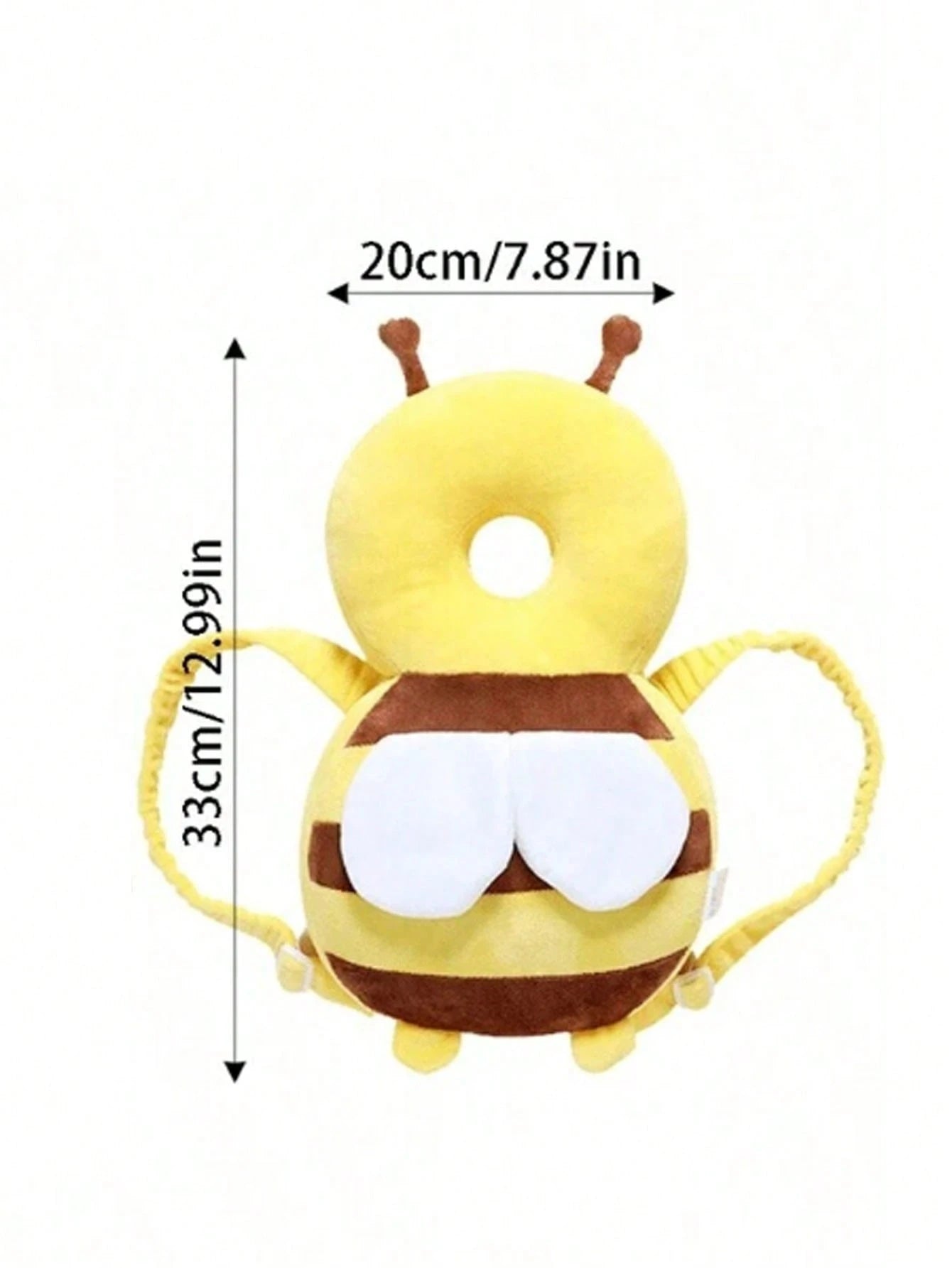 Anti-Fall Baby Head Protection Pad (Backpack Style)- "Little Bee" Baby Head Pillow; Equipped With Adjustable Shoulder Straps, Provides Head Protection.