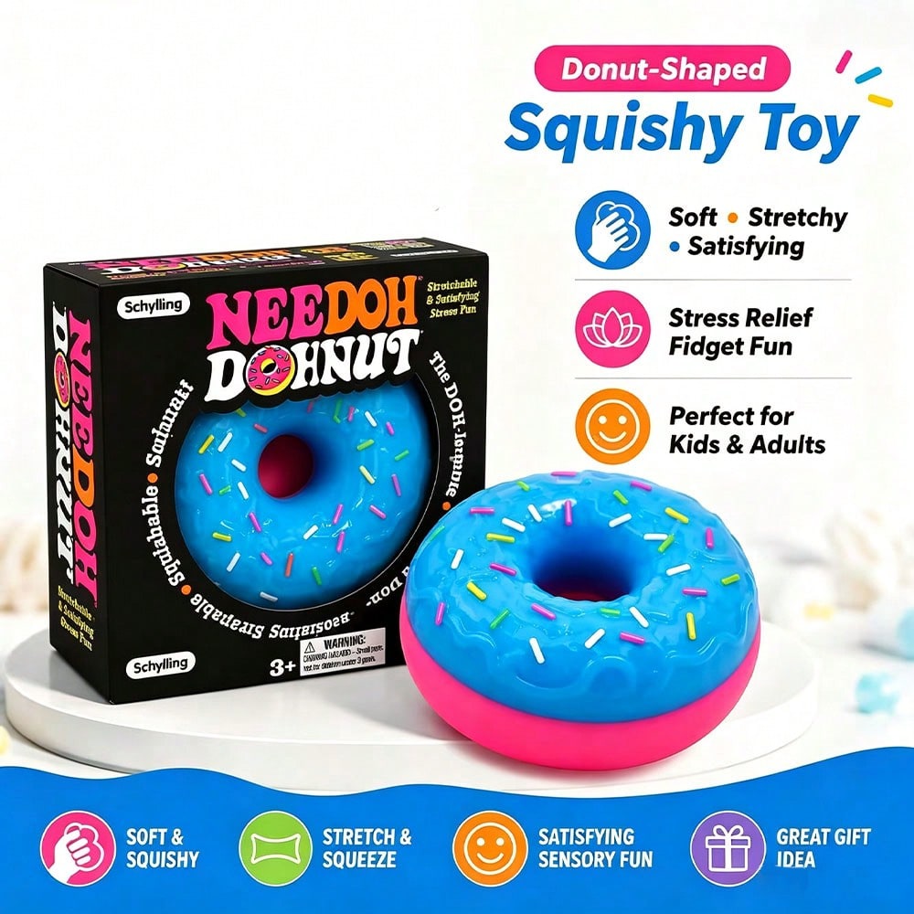 asmodee 1pc Schylling NeeDoh Stress Relief Squeeze Toy, Anxiety Relief, Suitable For Office Relaxation/Home Entertainment, Affordable And Fun, Great Choice For Graduation Gift, Wedding Gift, Toy, Bag
