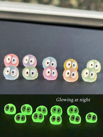 Assorted Luminous Coal Ball Car Interior Decor, Fit For Dashboard, Rearview Mirror, Window Trim, Small Car Accessories, Electric Vehicle Decor, Electric Scooter, Motorcycle Rearview Mirror Decor, Moto