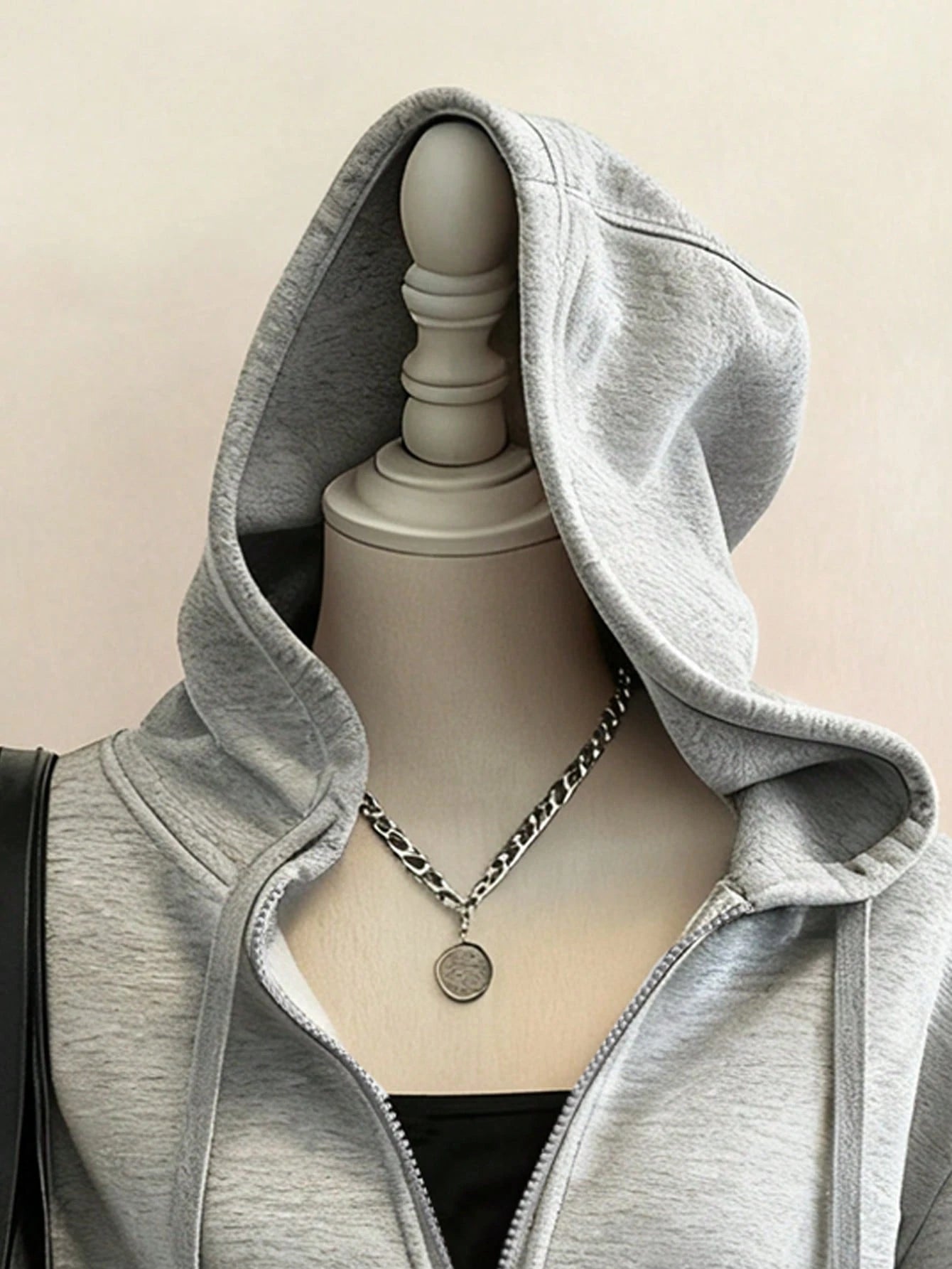 Attitoon Casual Sporty Retro Style American Vintage College Loose Fit Thermal Lined Zip Up Hoodie Sweatshirt With Pockets For Women In Autumn/Winter