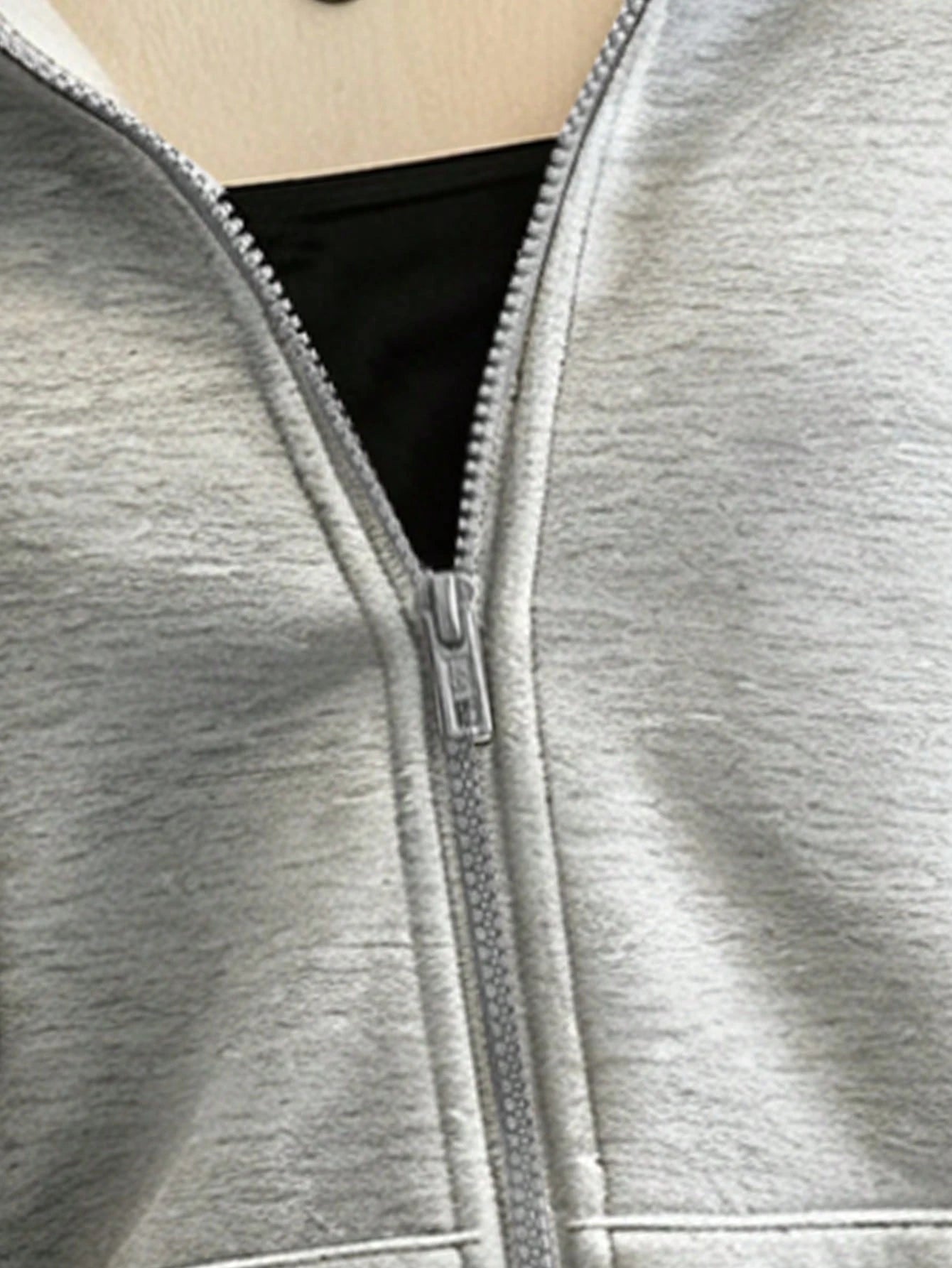 Attitoon Casual Sporty Retro Style American Vintage College Loose Fit Thermal Lined Zip Up Hoodie Sweatshirt With Pockets For Women In Autumn/Winter