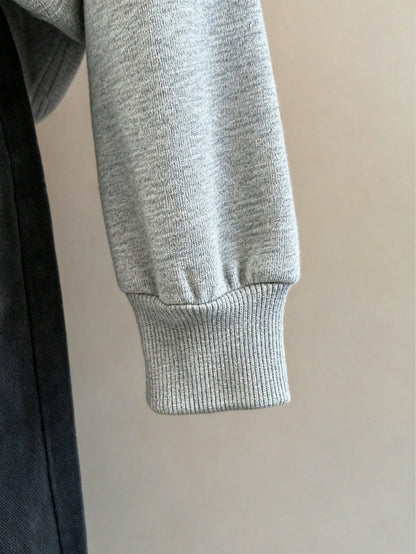 Attitoon Casual Sporty Retro Style American Vintage College Loose Fit Thermal Lined Zip Up Hoodie Sweatshirt With Pockets For Women In Autumn/Winter