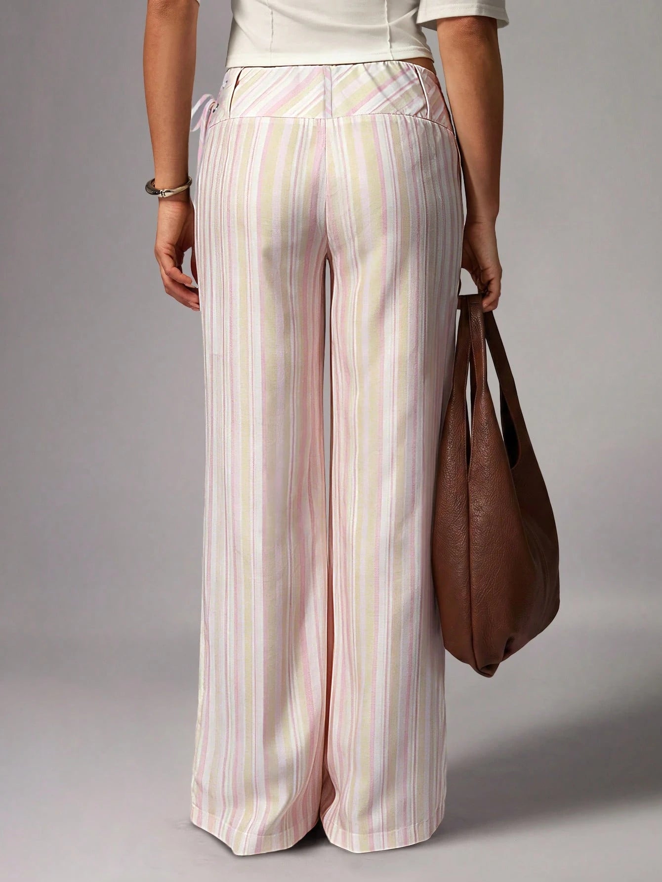 Avenya Low Waist Striped Drawstring Casual Pants
