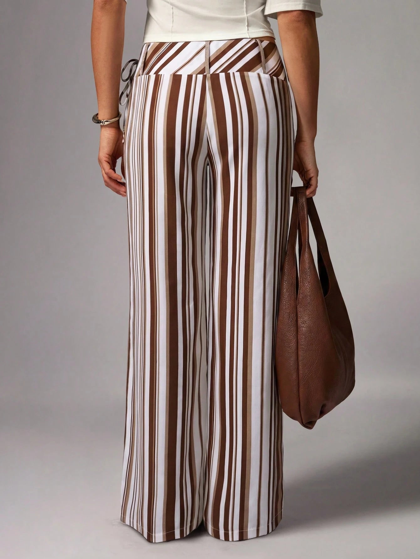 Avenya Low Waist Striped Drawstring Casual Pants