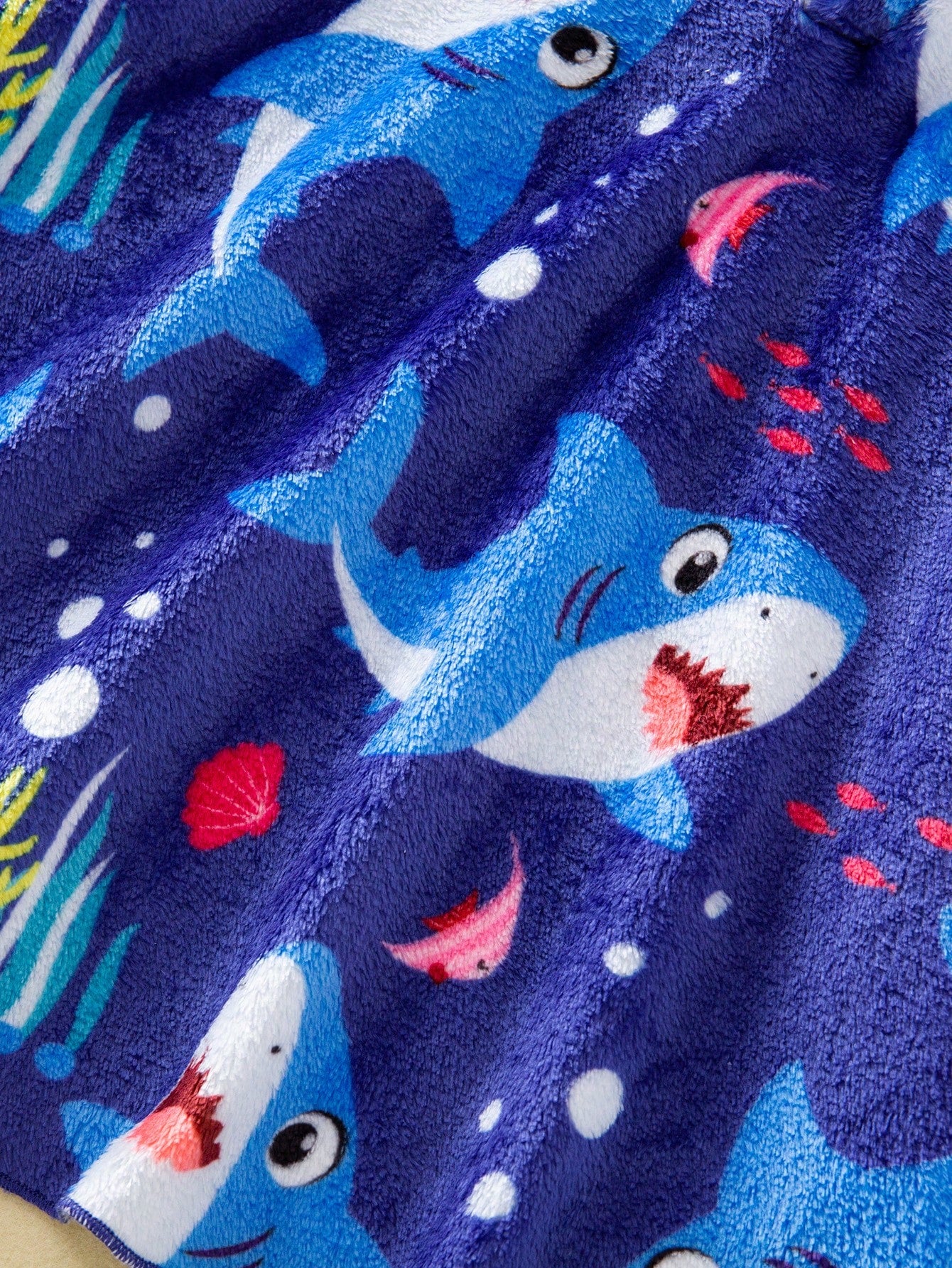 Baby Boy Cartoon Pattern Knitted Soft Hooded Sleeveless Cover Up Toddler Poncho Beach Robe Whale Print