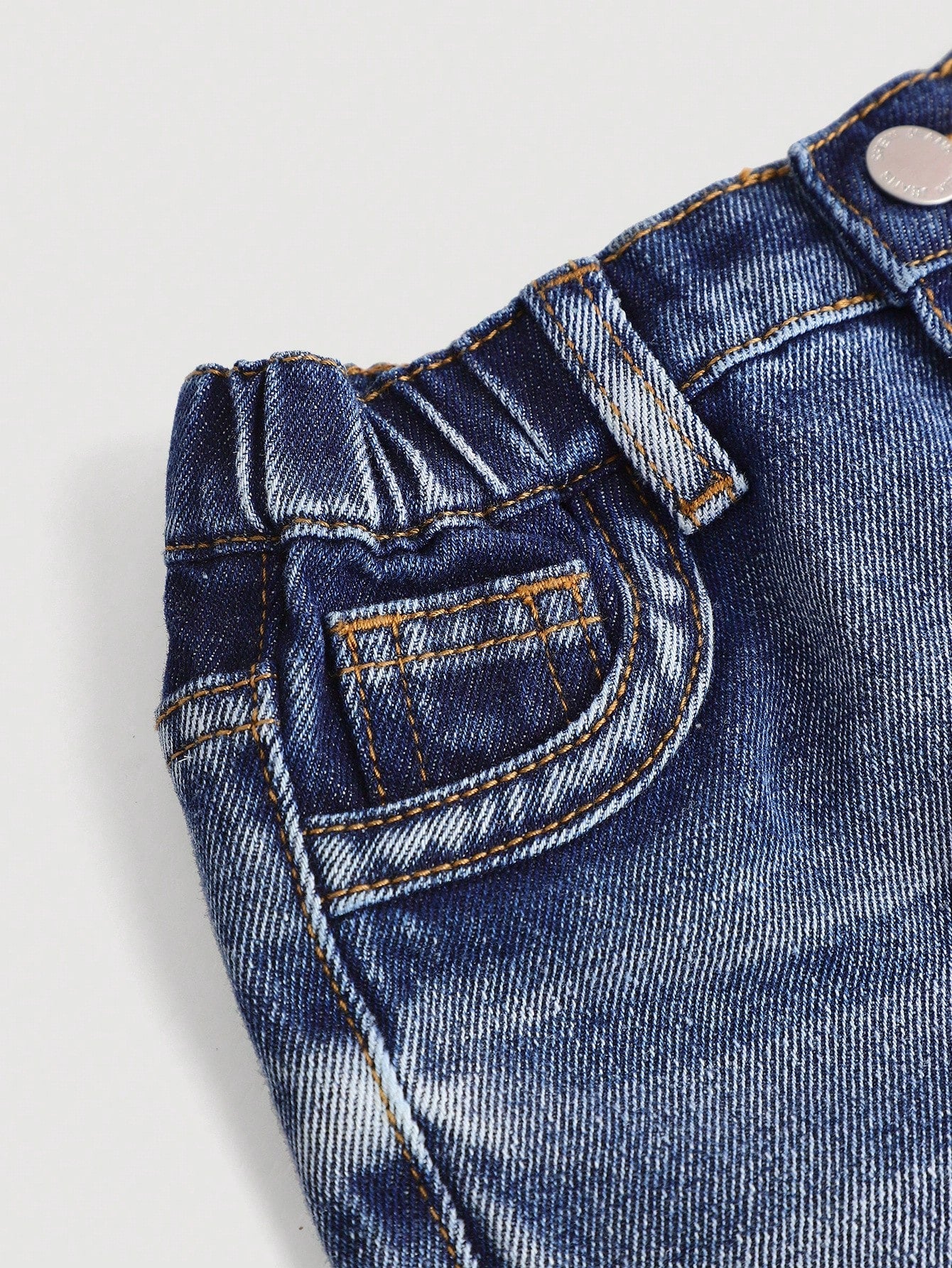 Baby Boy Stonewashed Retro Distressed Vintage Washed Cat Whiskers Baggy Blue Denim Jeans,For Baby Boys Indoor/Outdoor Fall/Winter Clothes
