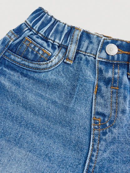 Baby Boy Stonewashed Retro Distressed Vintage Washed Cat Whiskers Baggy Blue Denim Jeans,For Baby Boys Indoor/Outdoor Fall/Winter Clothes