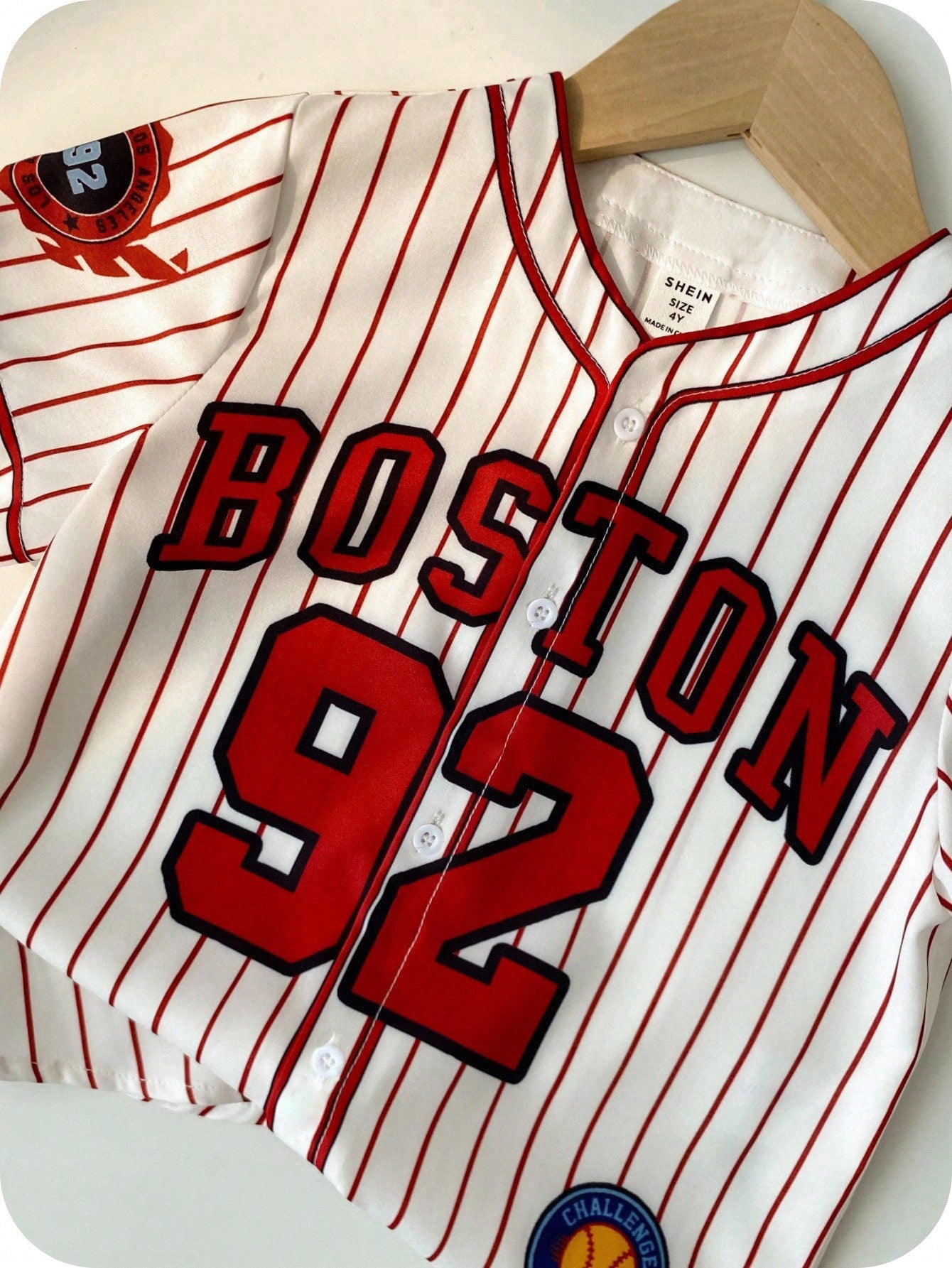 Baby Boys Baseball Jacket Outfit Set,Red And White Stripe,Summer,Street Life Casual Graphic Street Fashion,Carrer Day,Back-To-School Jersey Tops