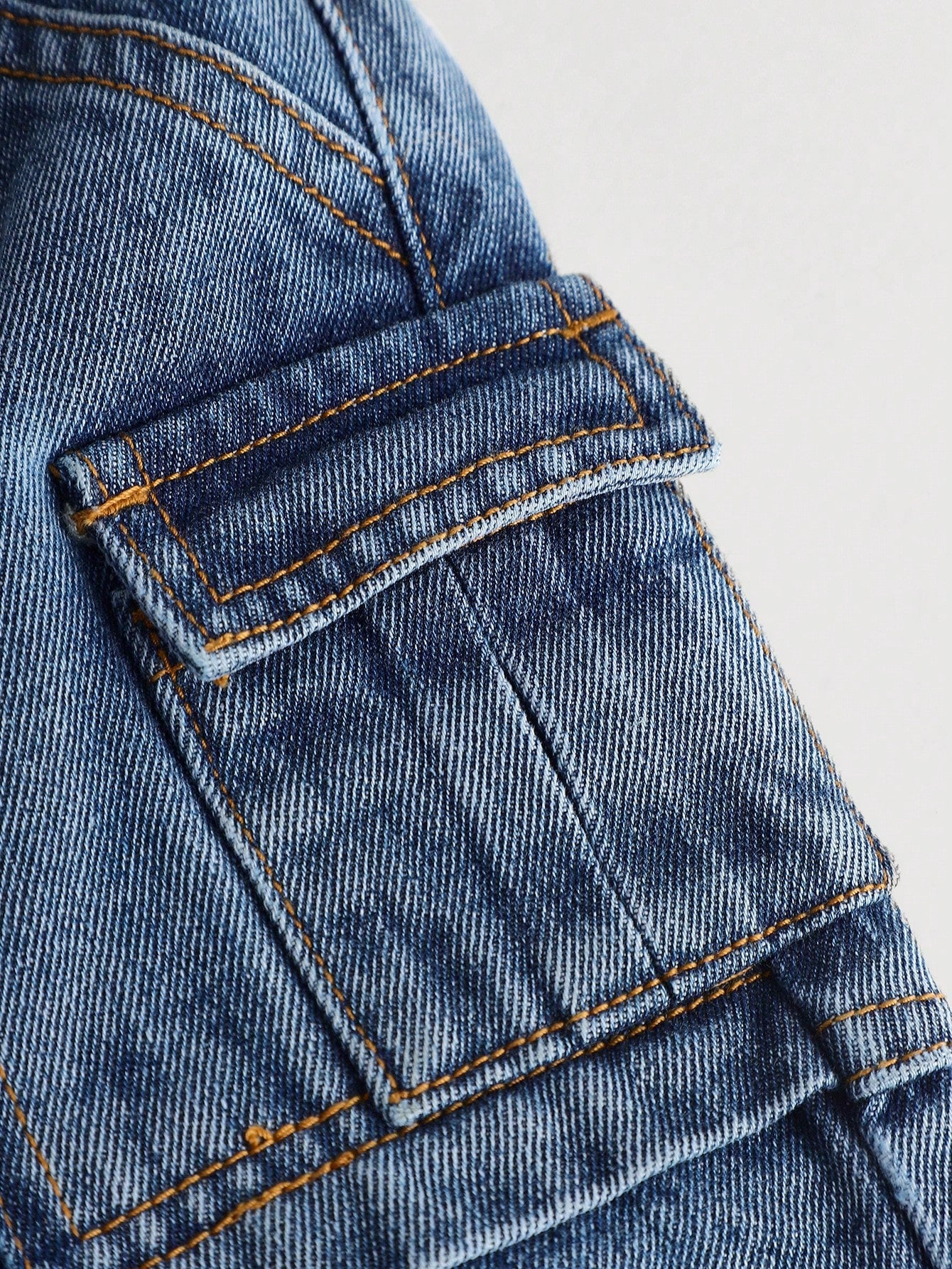 Baby Boys' Stonewashed Retro Cargo Pocket Loose Fit Blue Denim Jeans,Summer Back-To-School Street Life Casual Graphic Street Fashion