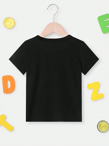 Baby Boys' White Summer Casual Family Matching T-Shirt, ""NO"" MEANS ASK GRANDMA Slogan Graphic Tee, Cute Creative Letter Print Everyday Fashion Top