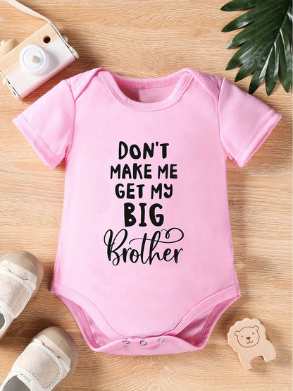 Baby Girl Casual Simple Flower & Letter Printed Triangle Bodysuit Short Sleeve Bodysuit