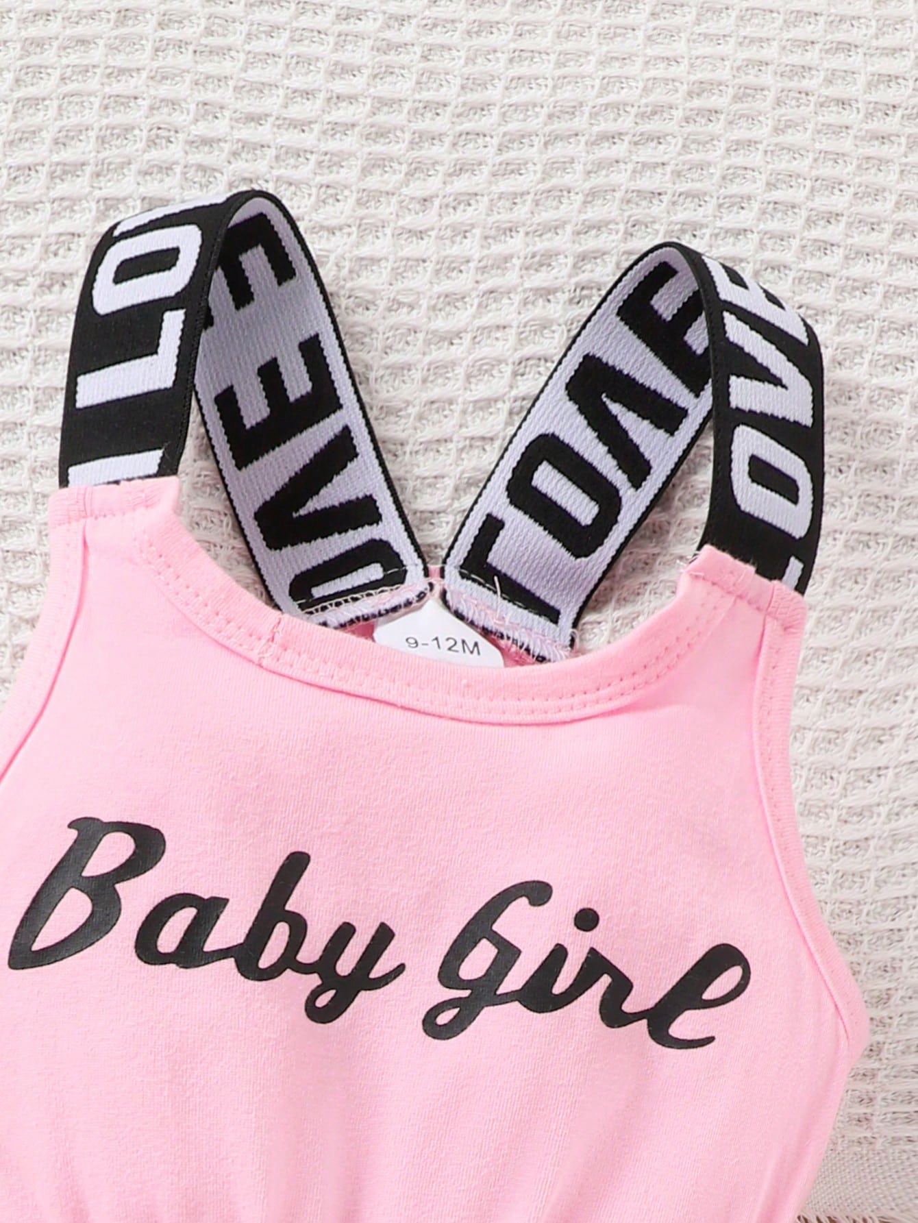Baby Girl Cute Letter Print Lightweight Romper, Summer