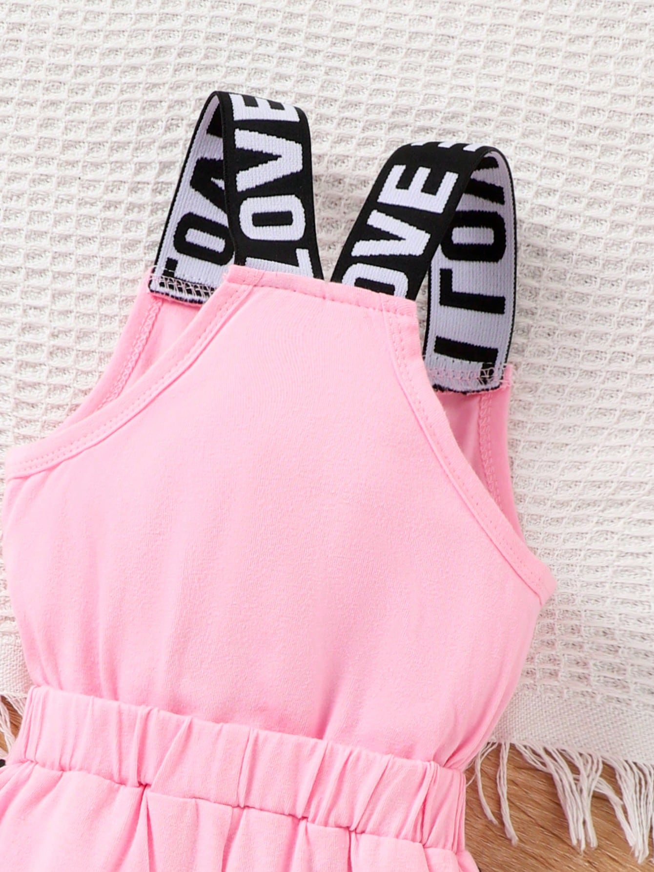 Baby Girl Cute Letter Print Lightweight Romper, Summer