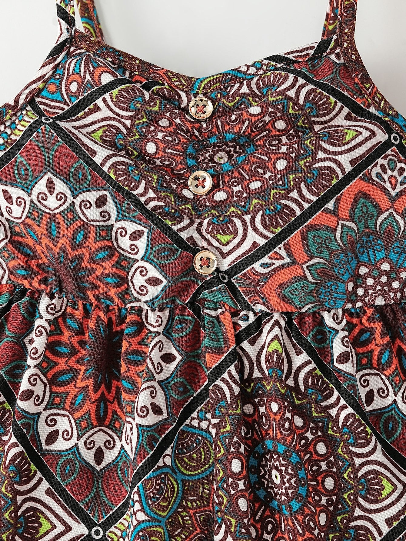 Baby Girl Scarf Print Cami Jumpsuit