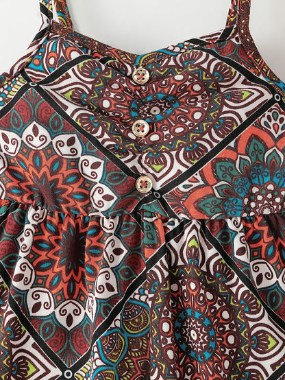 Baby Girl Scarf Print Cami Jumpsuit