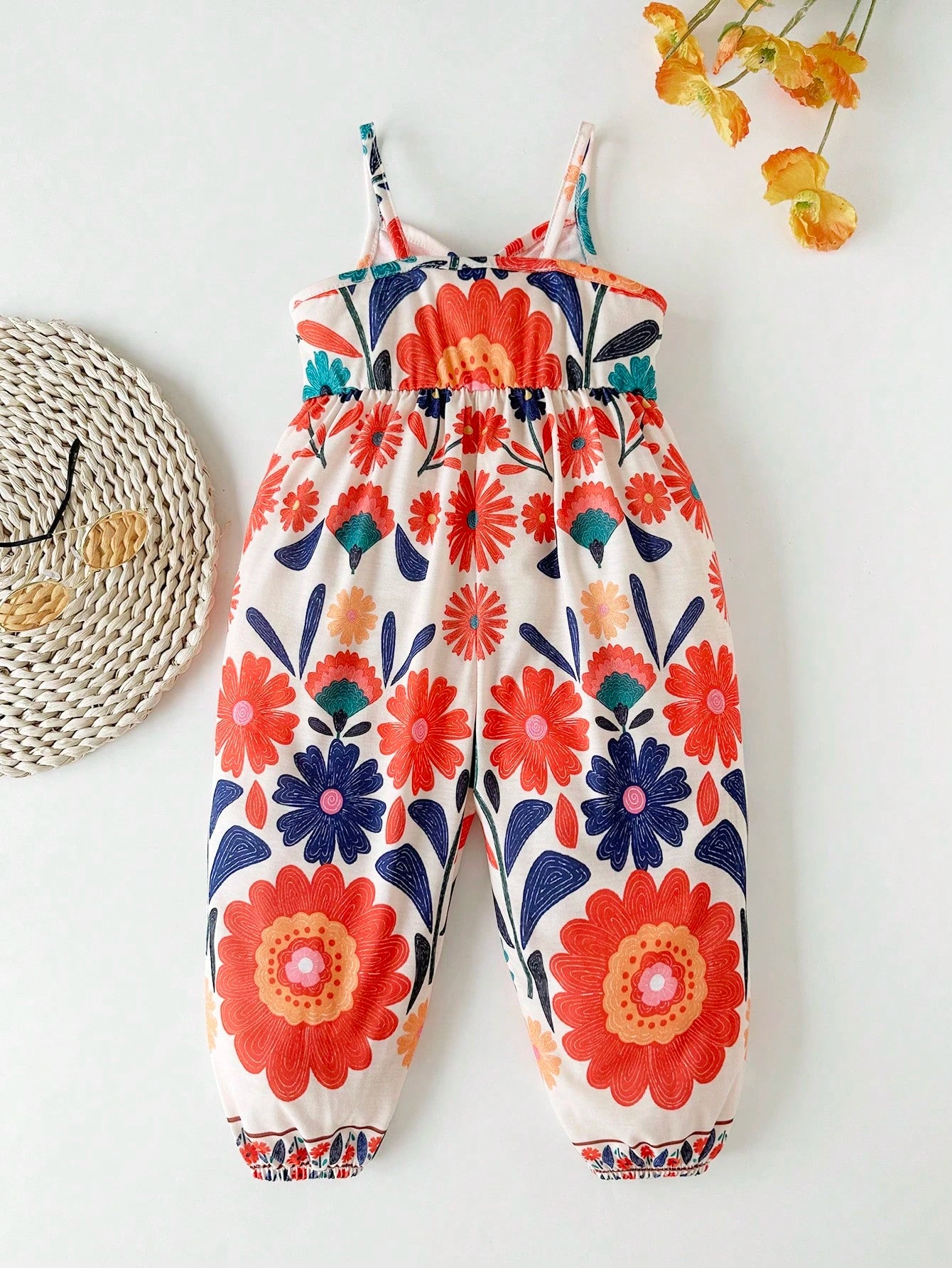 Baby Girl Scarf Print Cami Jumpsuit
