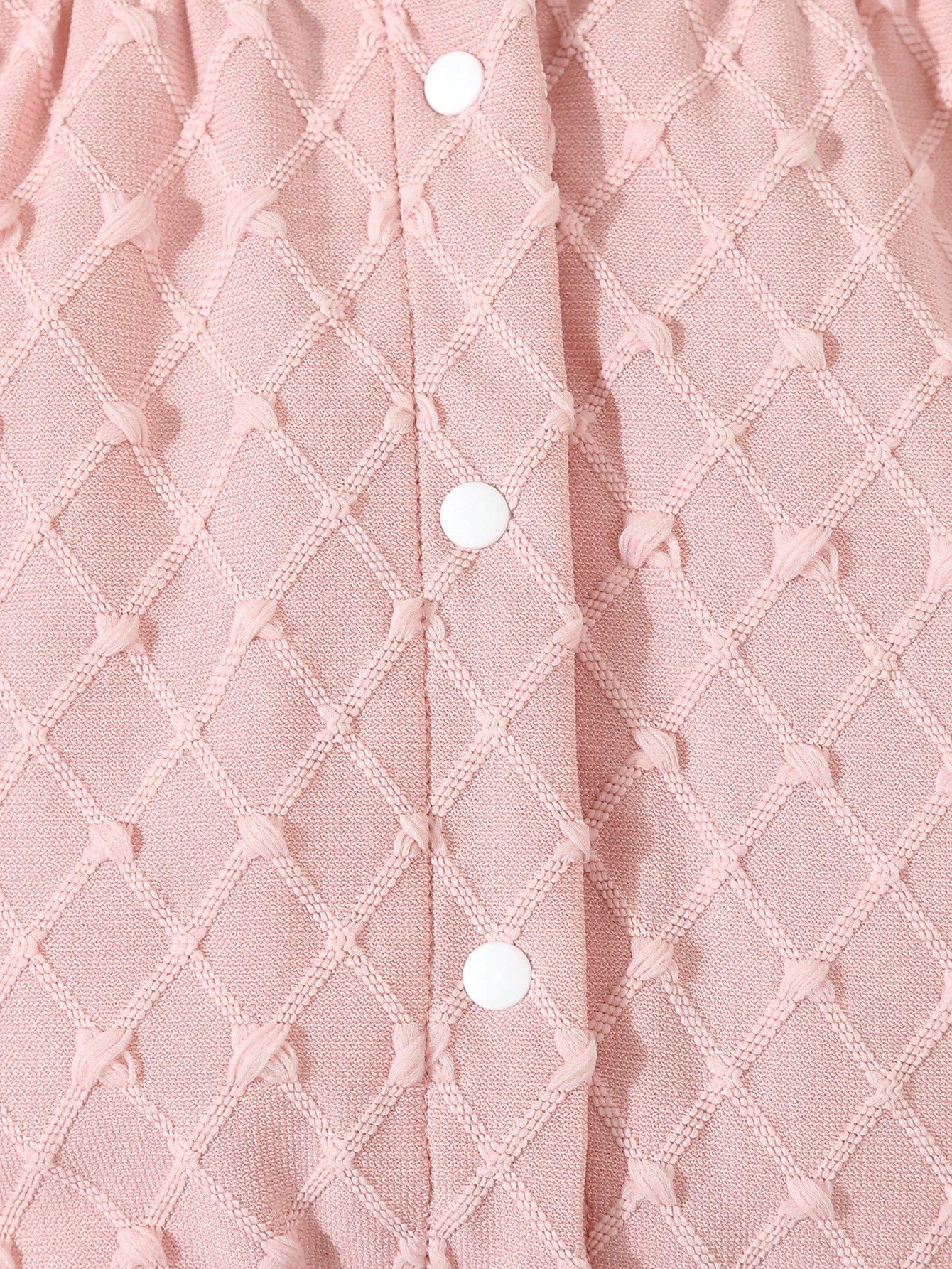 Baby Girls' Pink Simple Style Short Sleeve Long Jumpsuit With White Lace Edge For Home-Wear