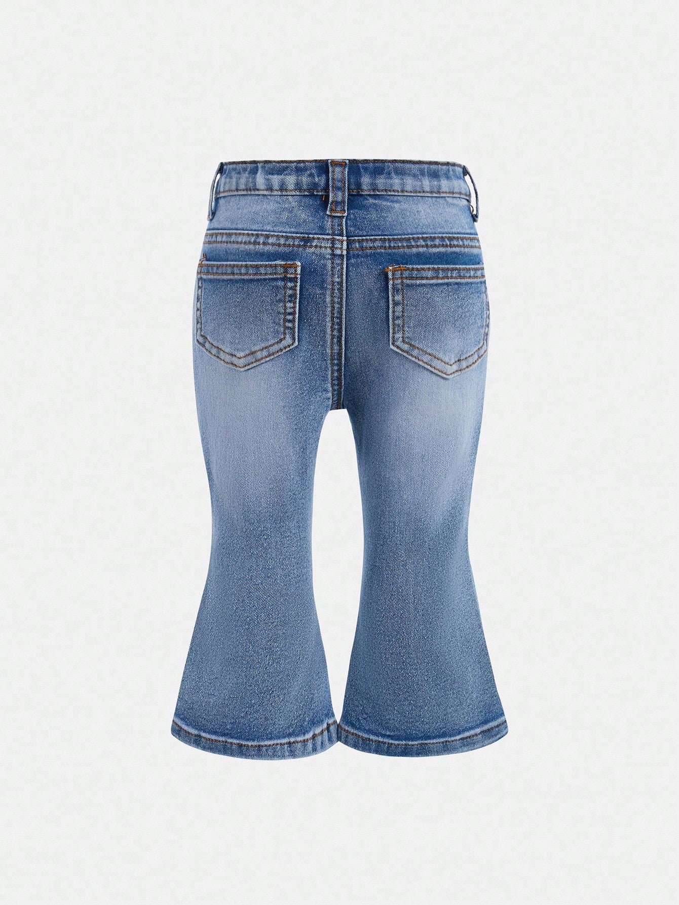 Baby Girls' Y2K Frayed Heart Denim Jeggings, Blue,Fall Clothes,Autumn Clothes,Heartwarming Patch,2000s Style Winter