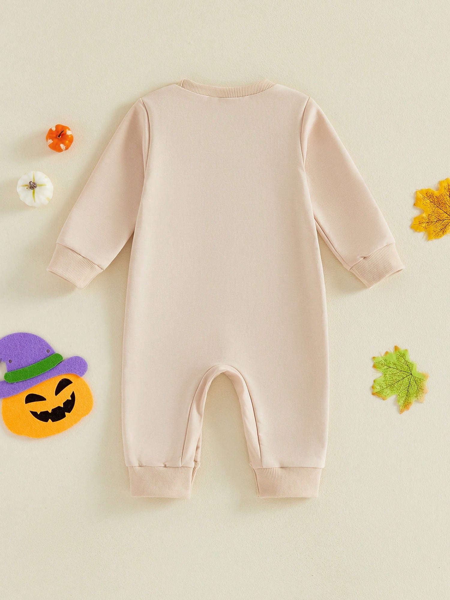 Baby Halloween Sweatshirt Romper Fall Pumpkin Print Long Sleeve Jumpsuit