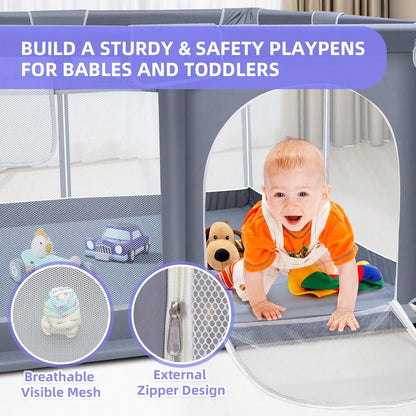 Baby Playpen,Portable Playground,Baby Gate Fence With Soft Breathable Mesh&Anti-Slip Base,Indoor And Outdoor,Baby Playen Activity Center,Newborn Gift