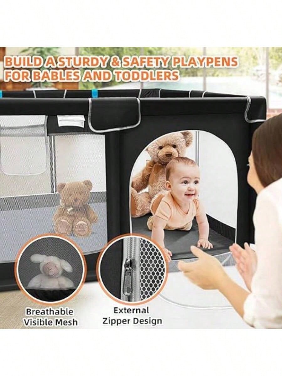 Baby Playpen,Portable Playground,Baby Gate Fence With Soft Breathable Mesh&Anti-Slip Base,Indoor And Outdoor,Baby Playen Activity Center,Newborn Gift