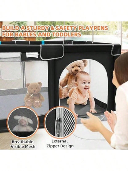 Baby Playpen,Portable Playground,Baby Gate Fence With Soft Breathable Mesh&Anti-Slip Base,Indoor And Outdoor,Baby Playen Activity Center,Newborn Gift