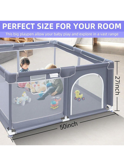 Baby Playpen,Portable Playground,Baby Gate Fence With Soft Breathable Mesh&Anti-Slip Base,Indoor And Outdoor,Baby Playen Activity Center,Newborn Gift