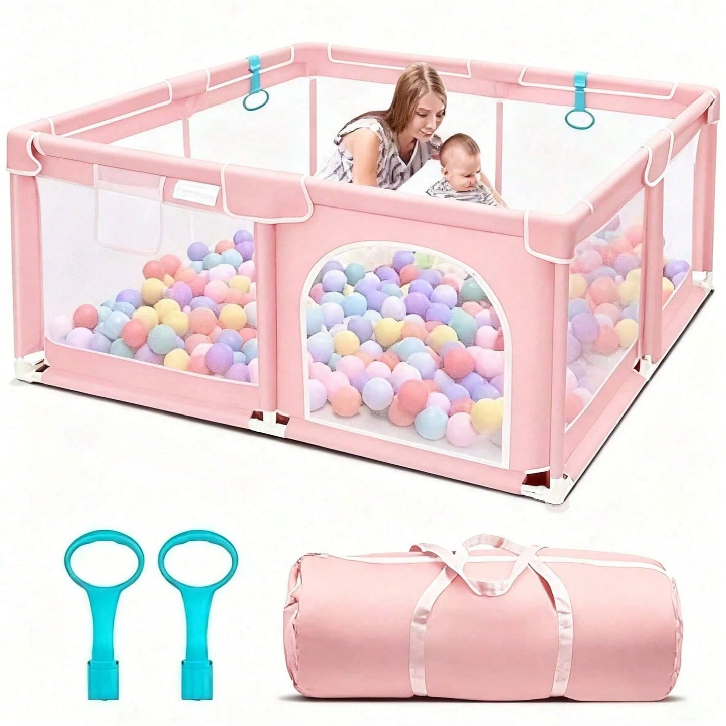 Baby Playpen,Portable Playground,Baby Gate Fence With Soft Breathable Mesh&Anti-Slip Base,Indoor And Outdoor,Baby Playen Activity Center,Newborn Gift